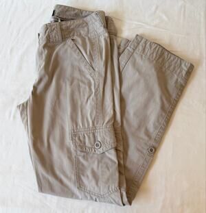 Eddie Bauer Khaki Mid-Rise Utility Cargo Hiking Pants Women’s Size 6